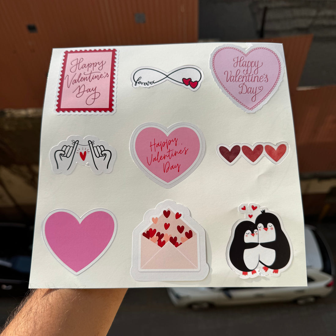 Valentine Stamp Sticker Sheet Big