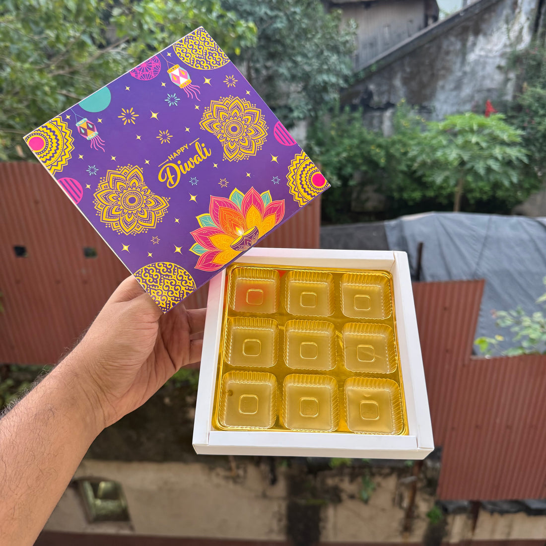 Diwali Slider Box (10pc) || 9 Cavity Size ~ Print C