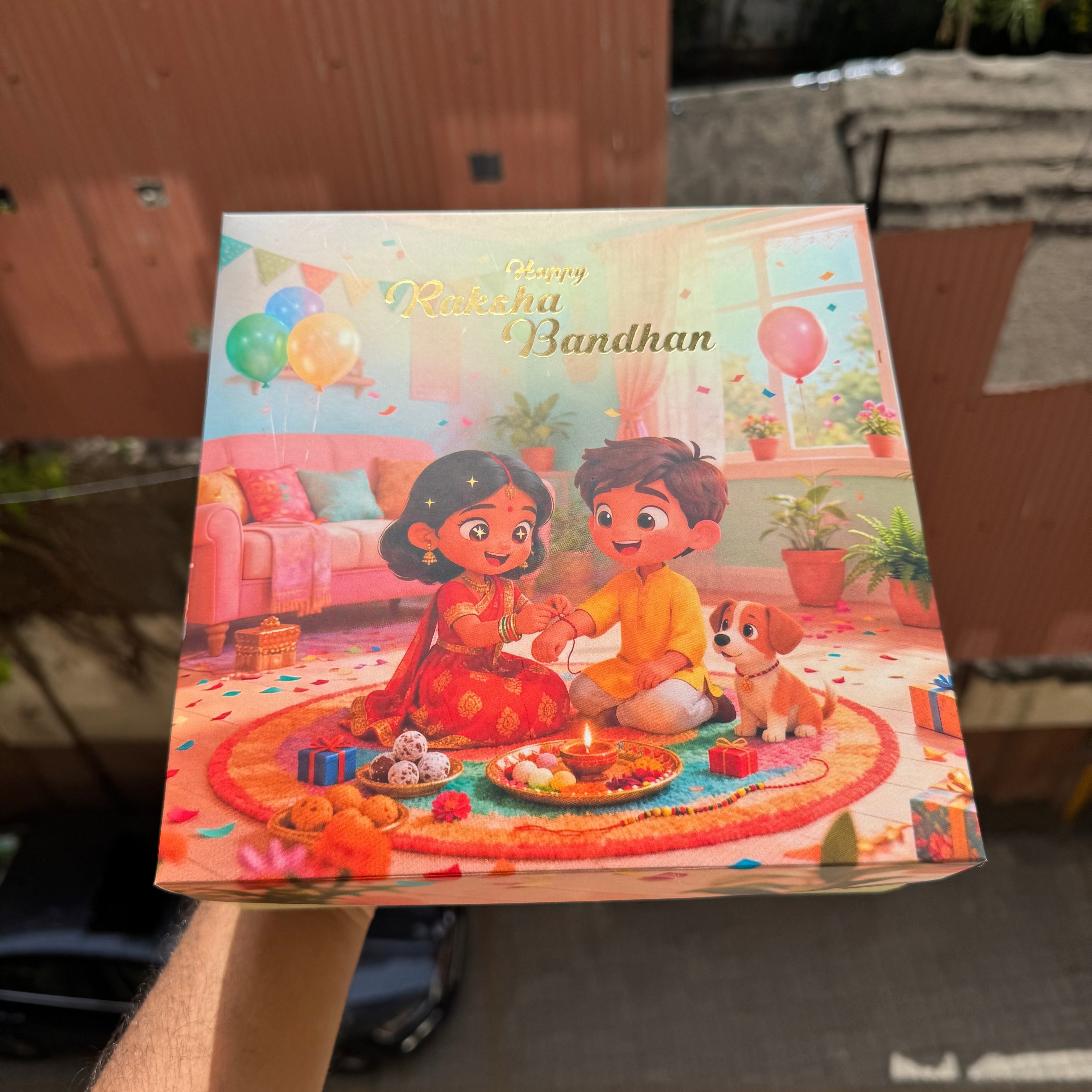 Rakhi Top Bottom Hamper Box • BK-91 Peach