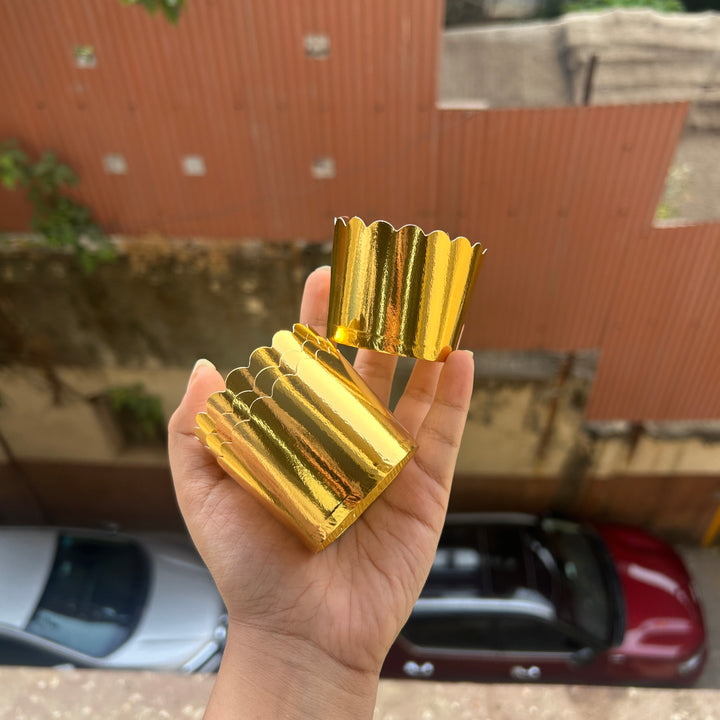 Small Gold Ready To Bake Cups Cupcake Liner (50pc)