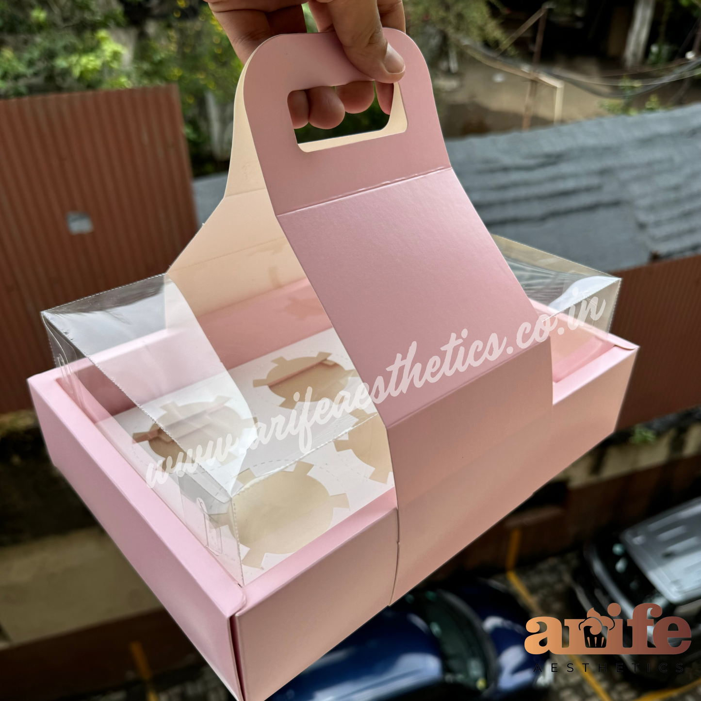 6 Cupcake Box With Handle