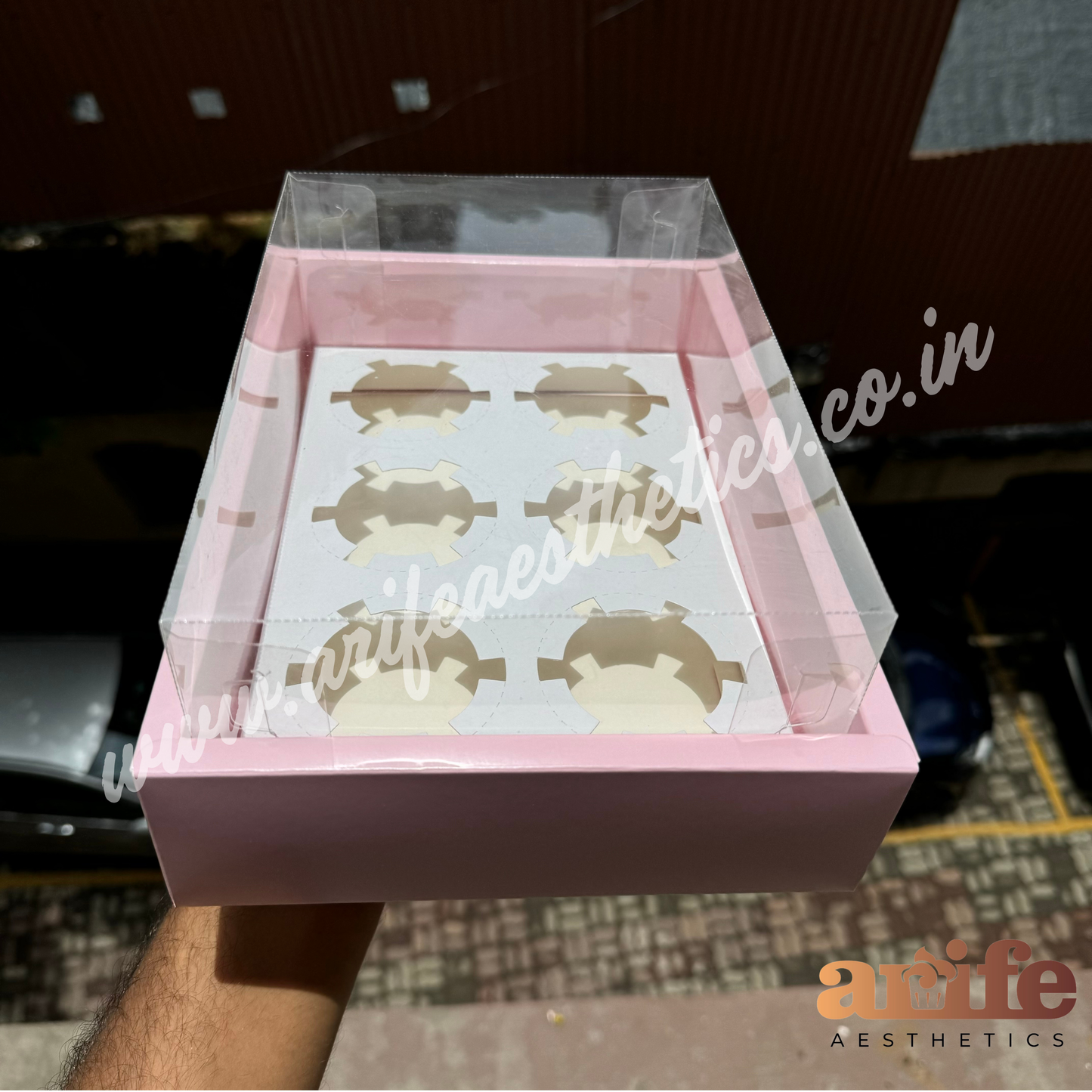 6 Cupcake Box With Handle