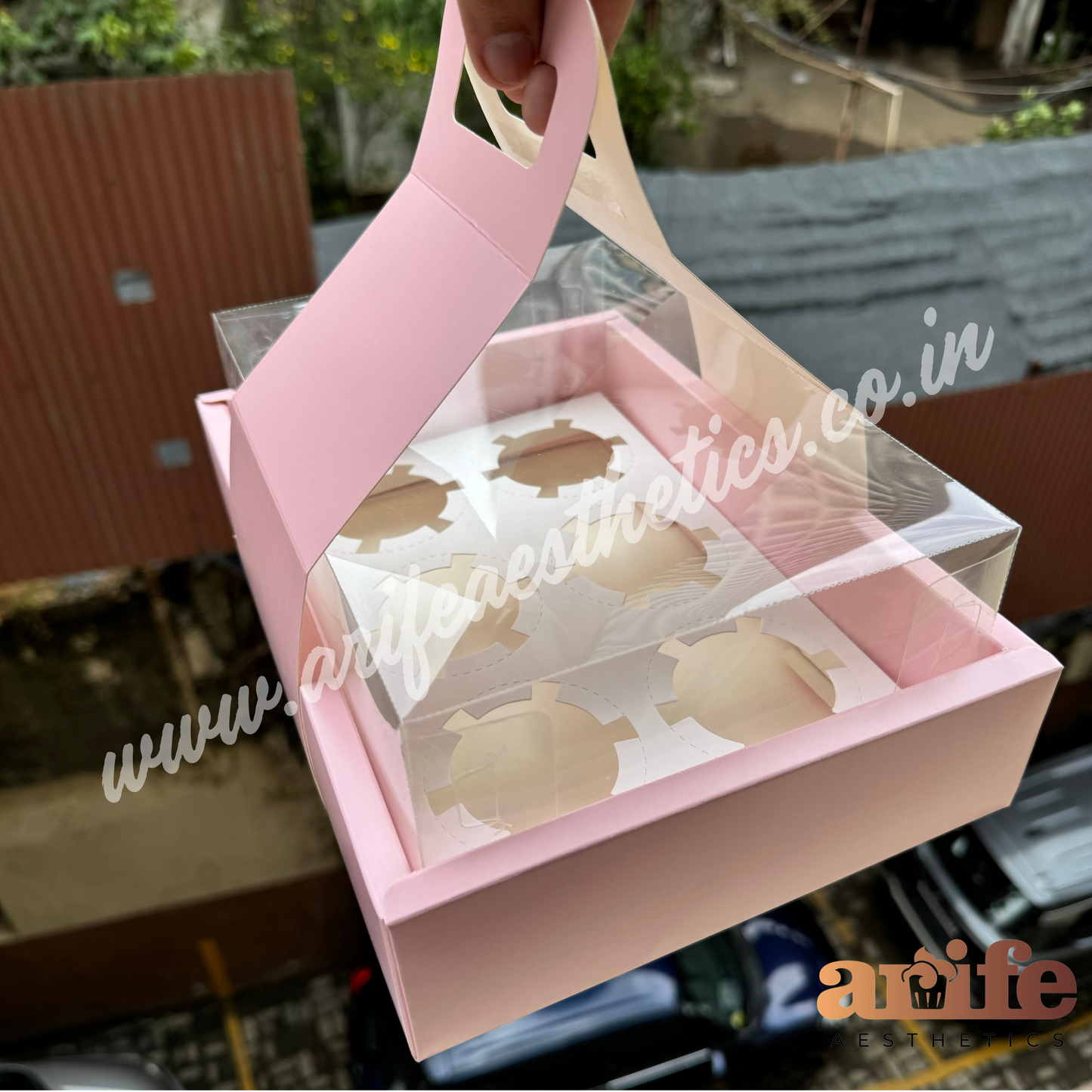 6 Cupcake Box With Handle