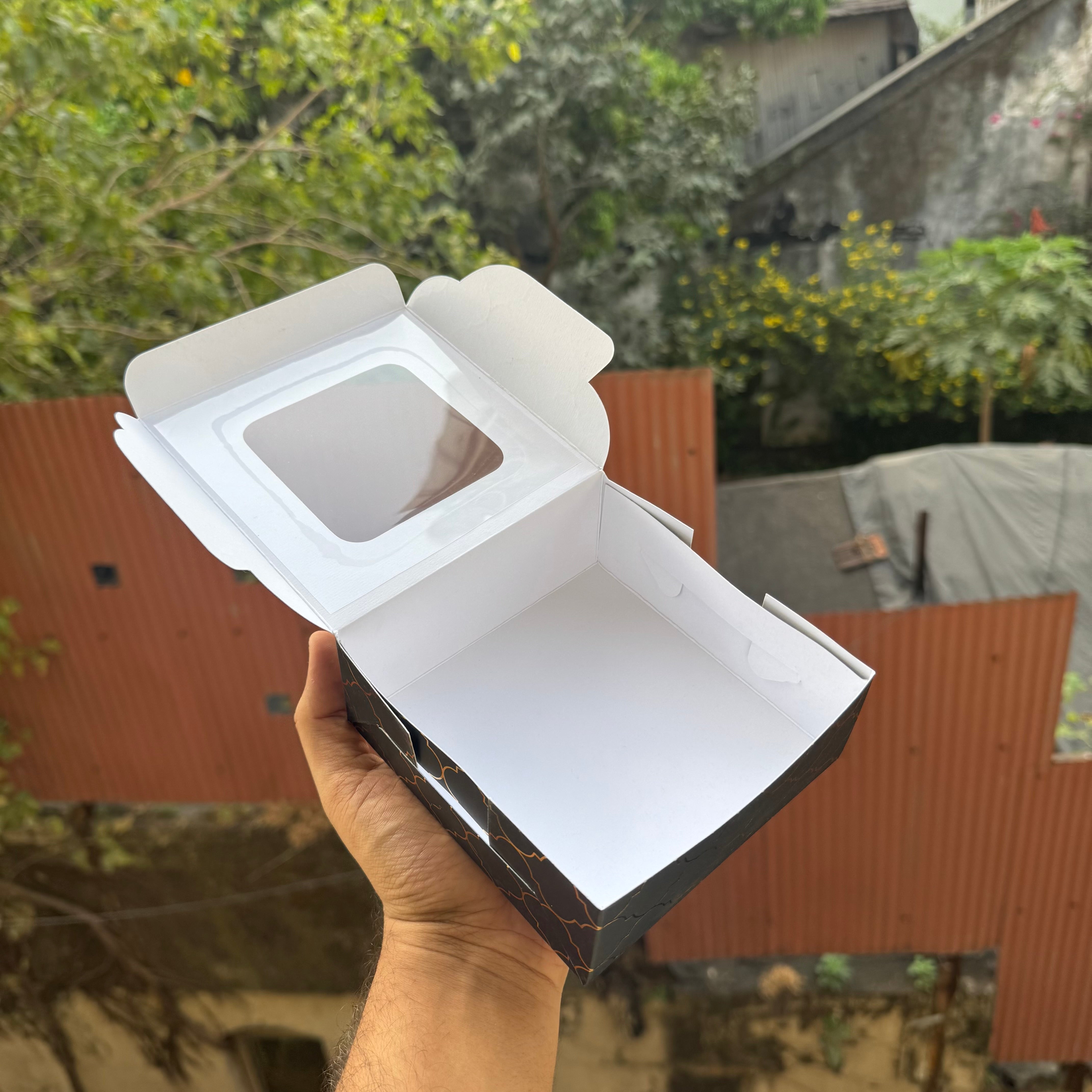 Moroccan Foil Box | 5x5x2inch | Black & Gold (10pcs)