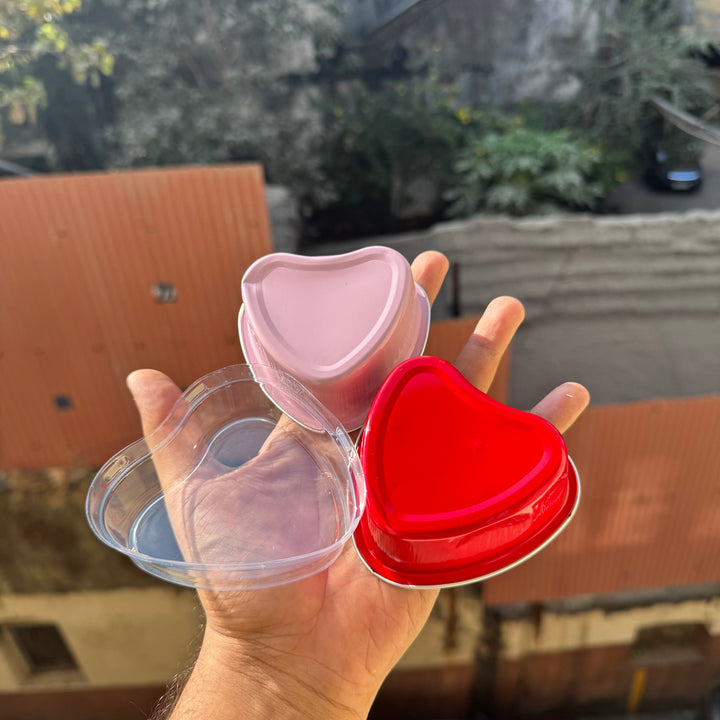Heart Foil Container With Lid (10pc)