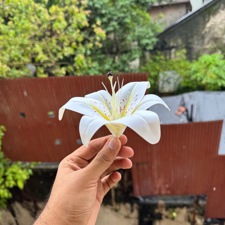 Artificial Lily Flower 1pc White