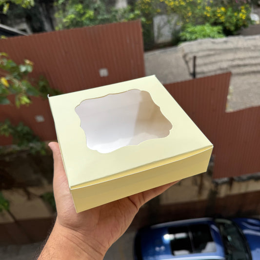 Pastel Lemon Yellow 4 Brownie Box (10pc)