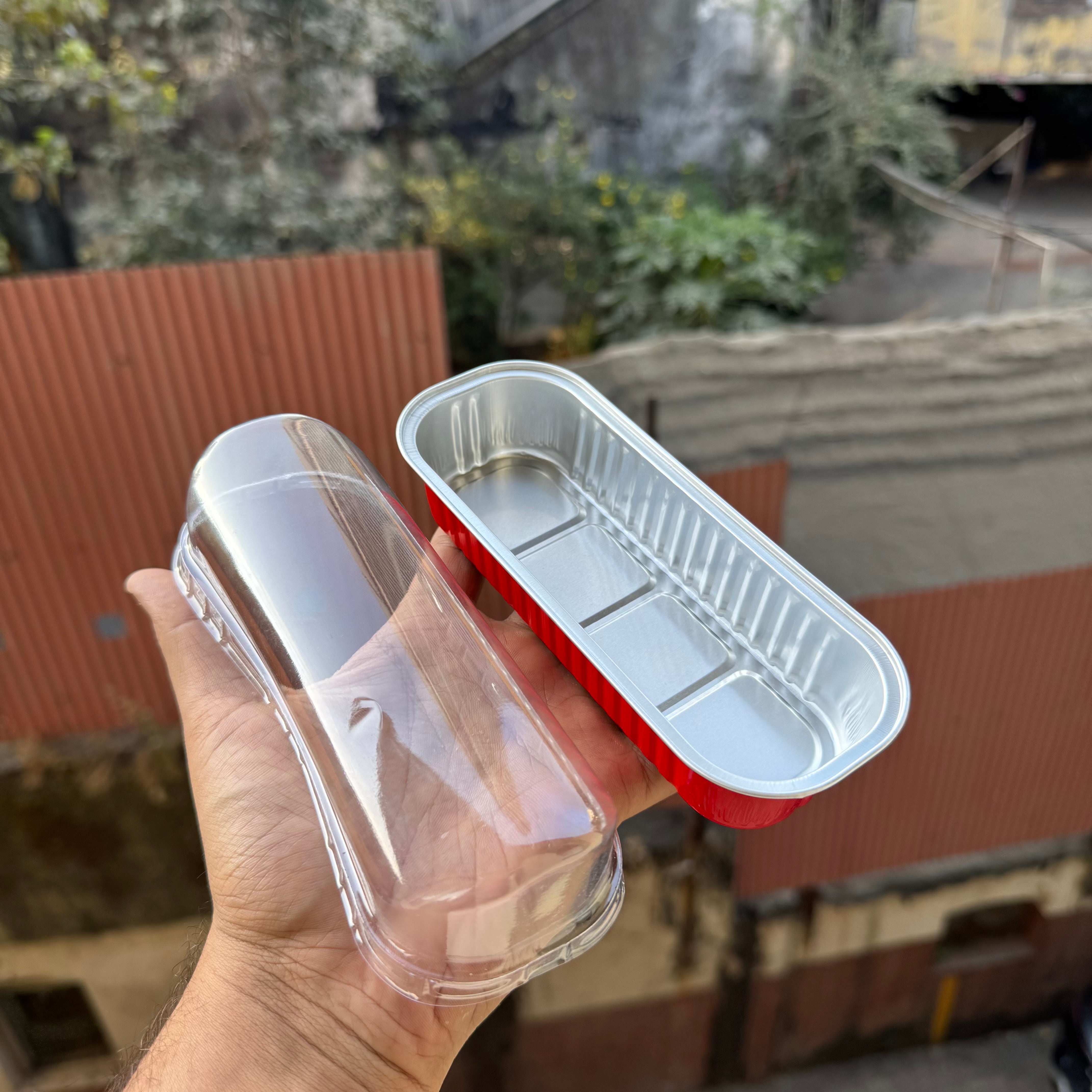 Rectangle Foil Bakeable Container Red (10pc)