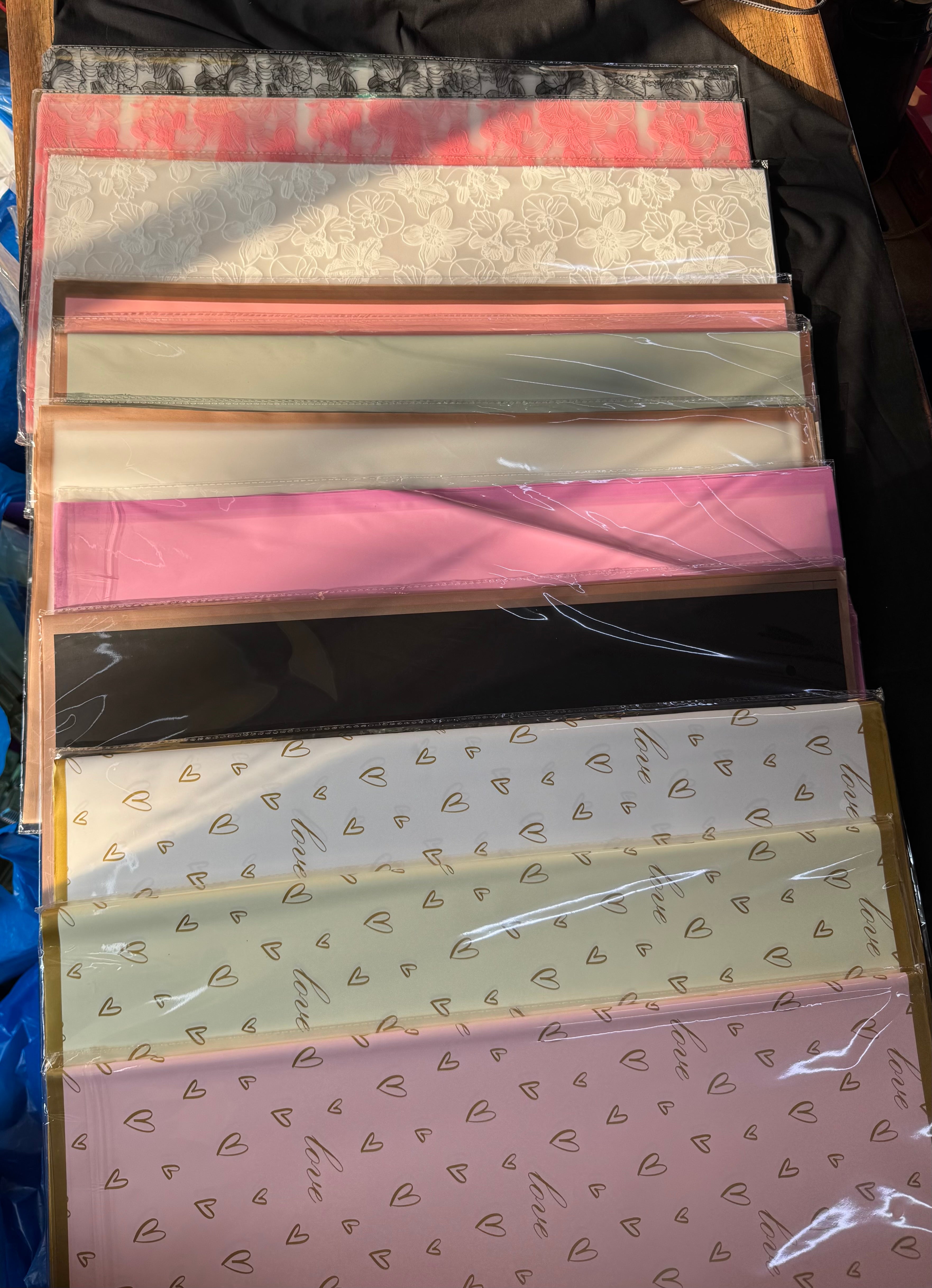 Bouquet Wrapping Sheet - Black Translucent Sheets - (20 sheets)