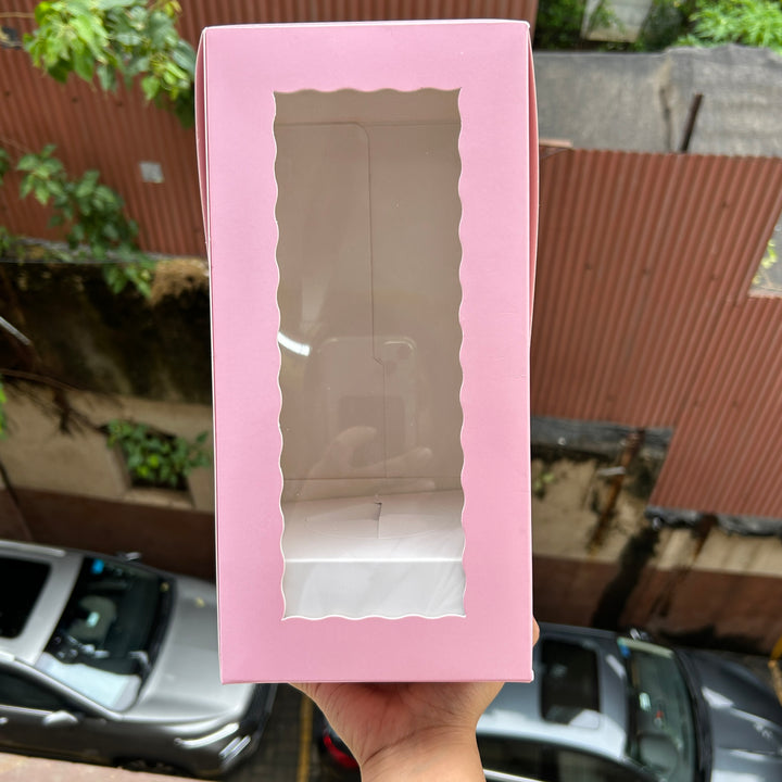 Trending Wine Glass Cake Box Pink