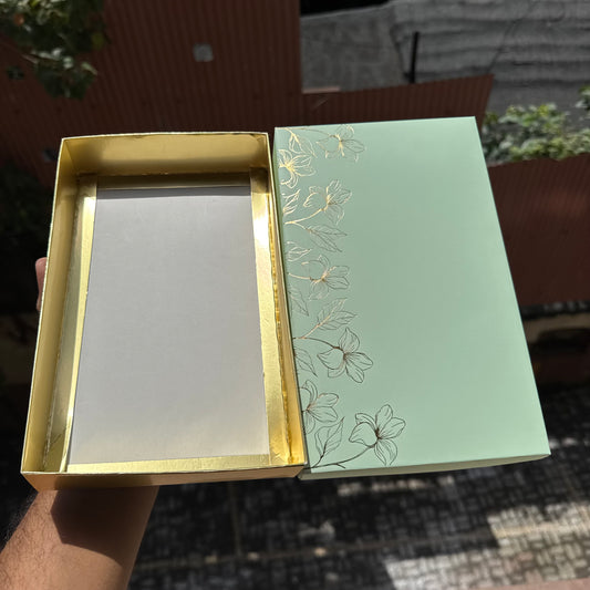 Pastel Petals Collection - 15 Cavity Size 8 Brownie Box / Dry Fruit Mint Green (10pc) Top Bottom