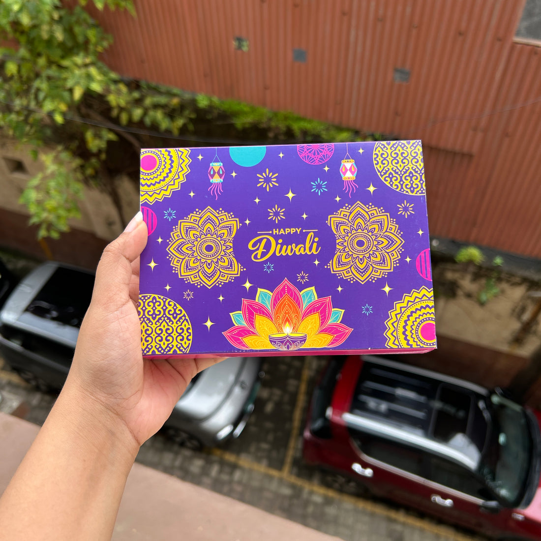 Diwali Slider Box (10pc) || 6 Cavity Size ~ Print C
