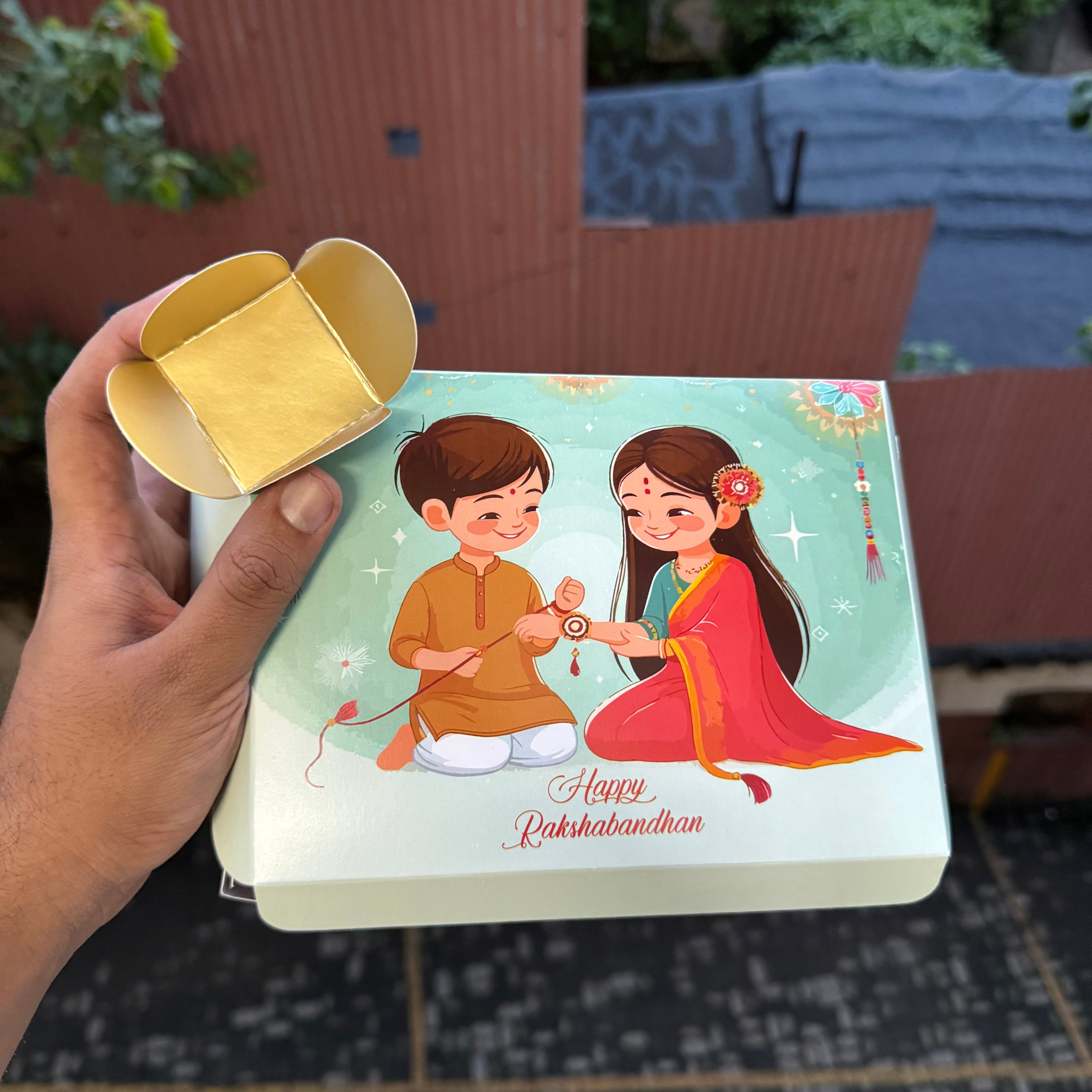 Rakhi Premium Cavity / Dates / Truffle / Chocolate Box (With Cavity - 10 pc Set) 12Cavity Size