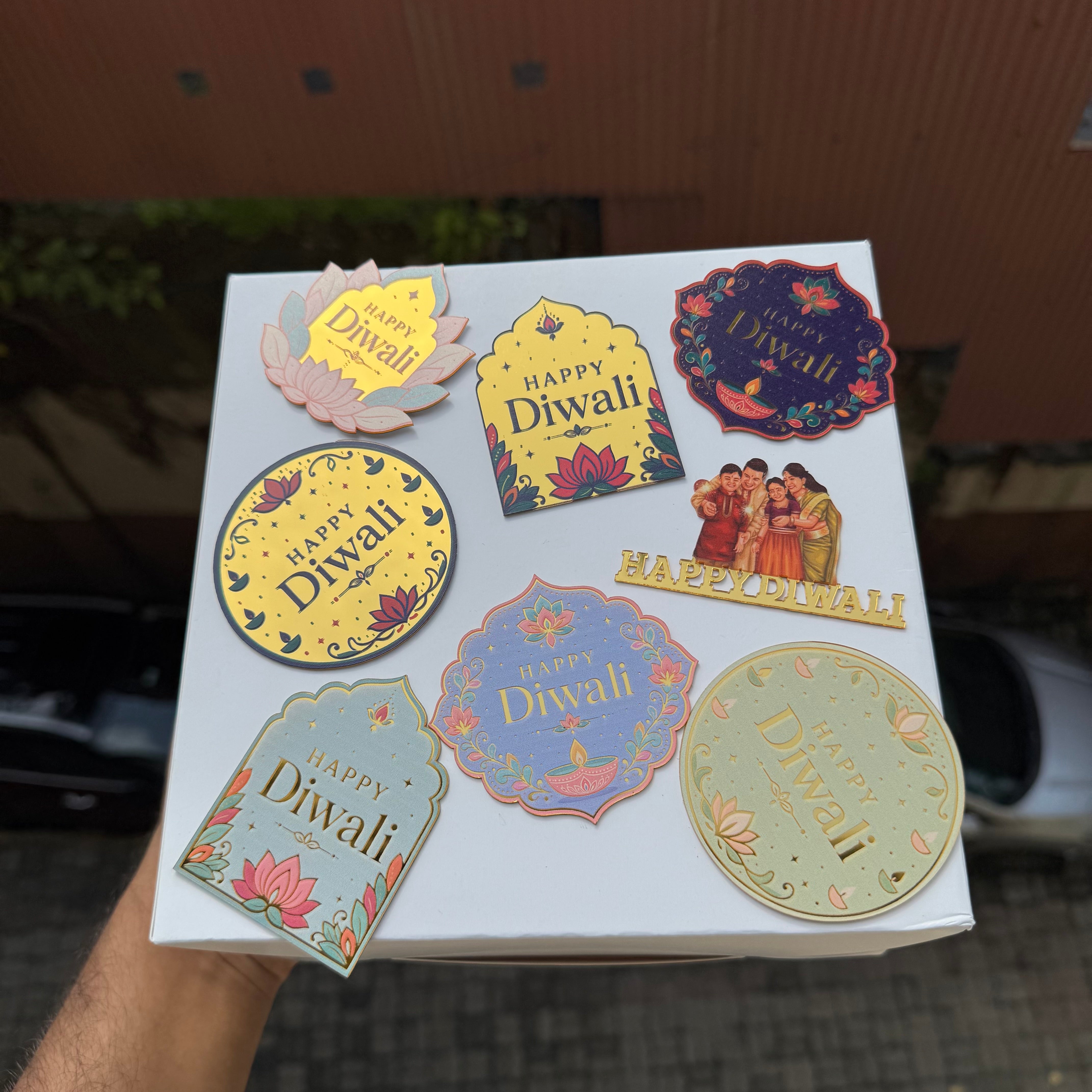 Printed Acrylic Diwali Charm 1pc