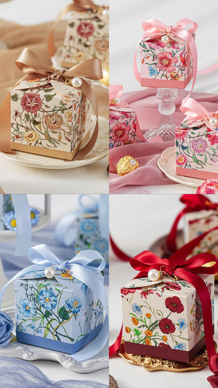 Pretty Small Boxes For Chocolate / Candles / Jewellery (10pc) with Ribbon