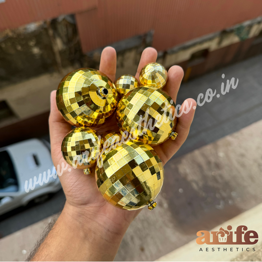 Gold Faux Disco Balls Topper Arife.Aesthetics