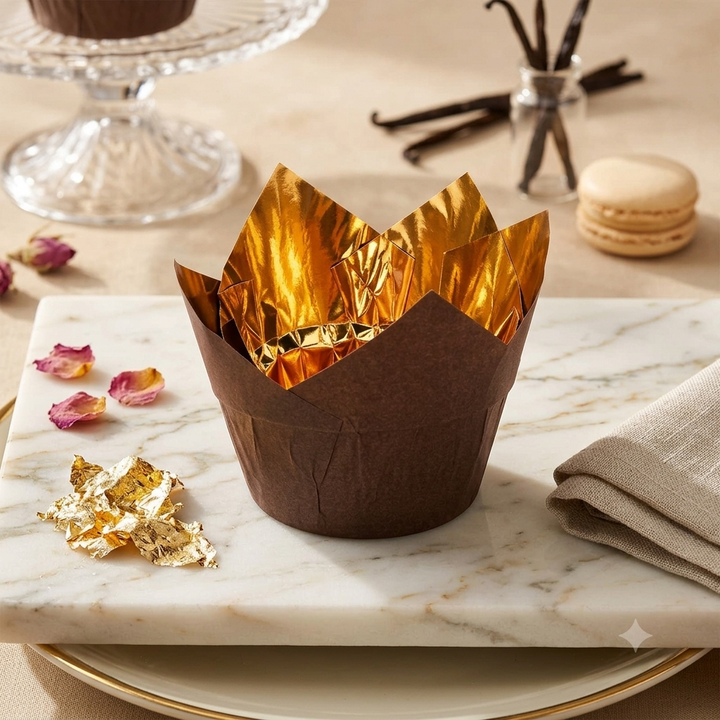 Brown Tulip Liner Metallic 100pcs Pack