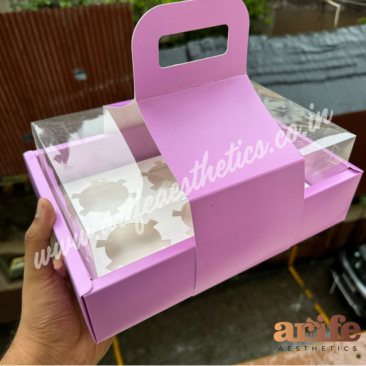 6 Cupcake Box With Handle