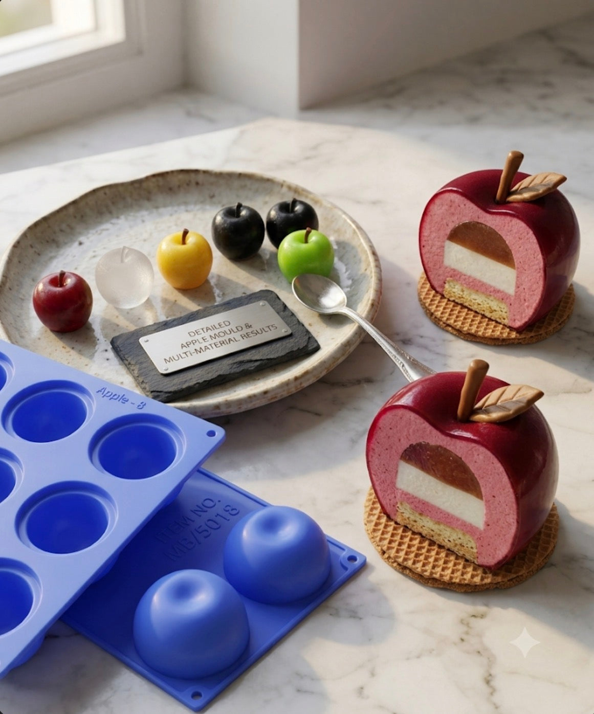 Hyper realistic Fruit Silicon Mould | Apple | 1pc (8 Cavities)
