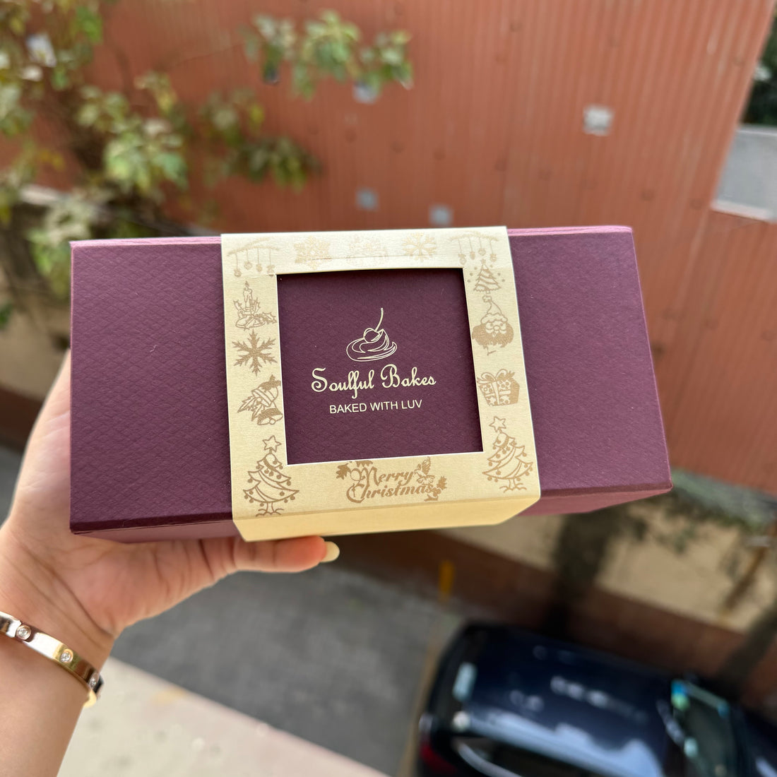 Logo Customised Plum Hamper Box With Sleeve (100 pc)