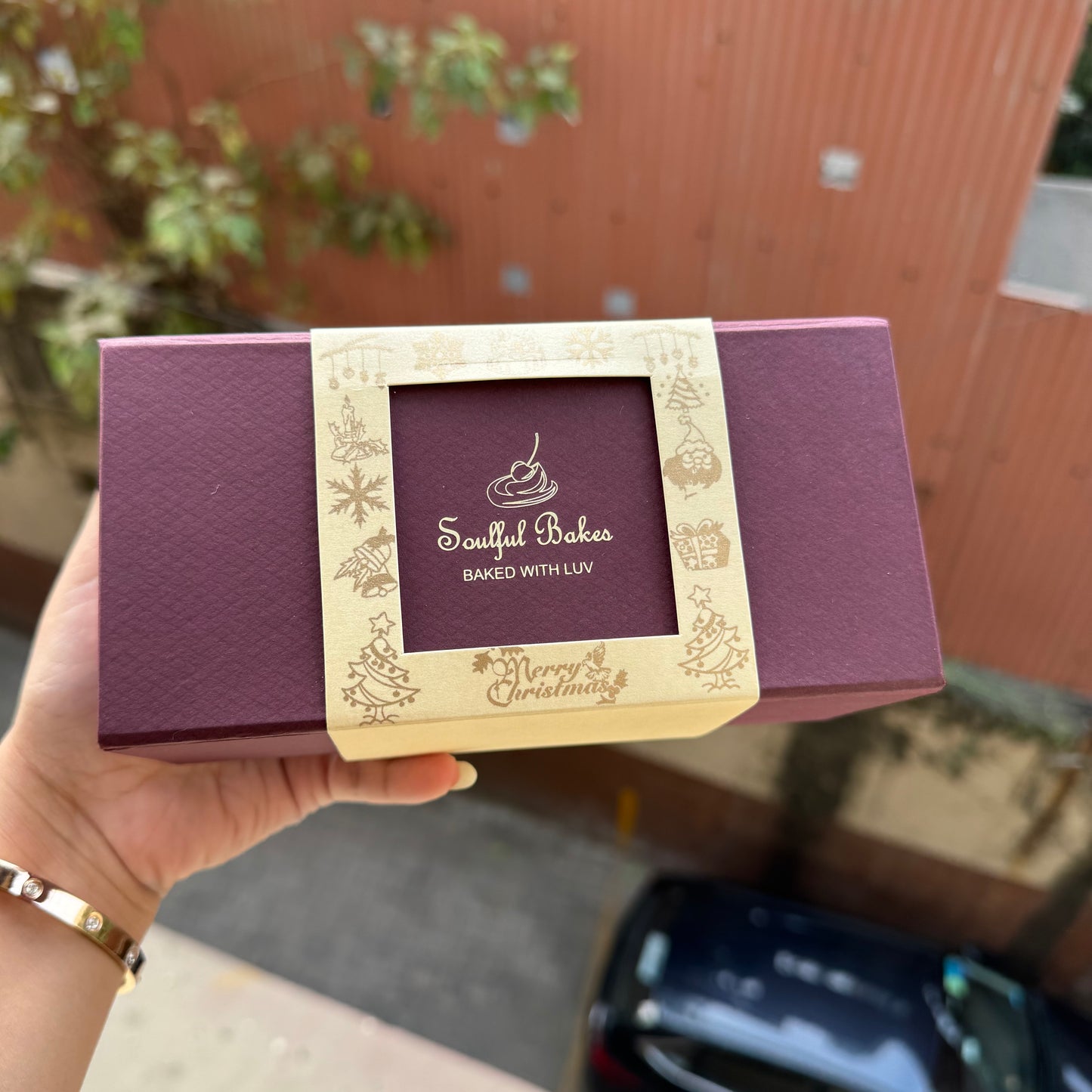 Logo Customised Plum Hamper Box With Sleeve