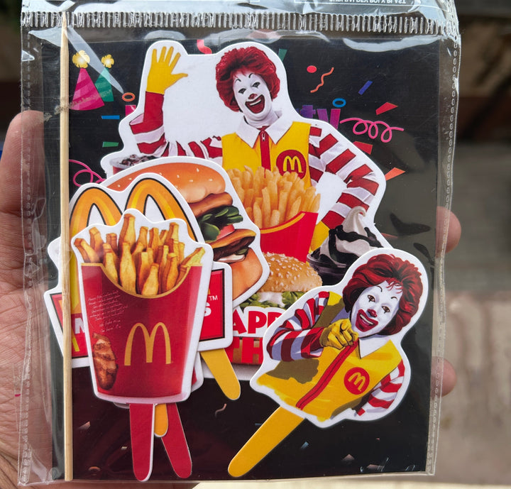 Mcdonalds Paper Theme Cake Topper