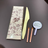Cutlery Pouch Sets - 1 knife 2 candles and 1 paper hbd tag (10 sets)