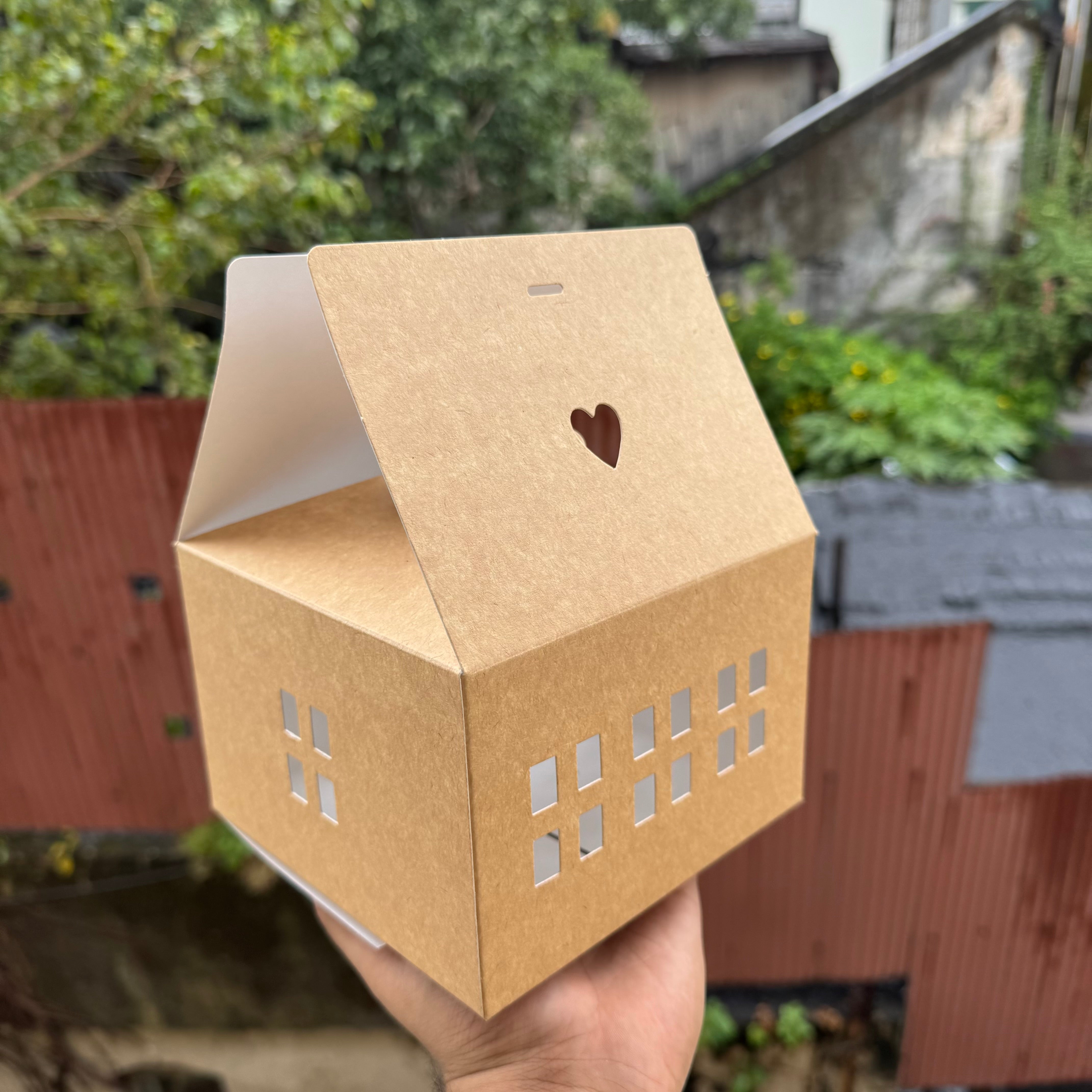 House Hamper / Tea Cake Box - Valentine Special (10pc) • Kraft - 6x6x4inch