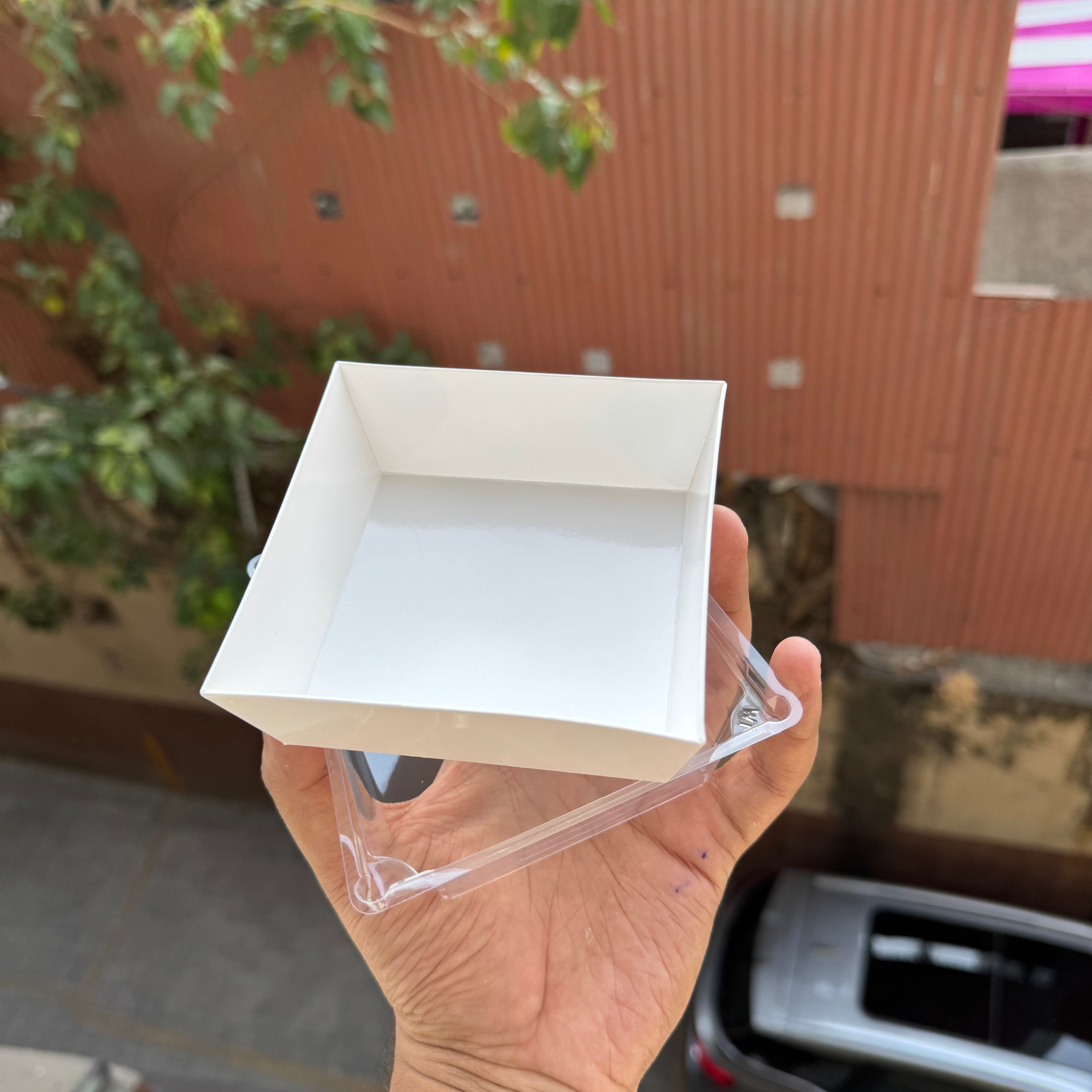 Brownie Liner With Lid White Small (10pc) #Nee