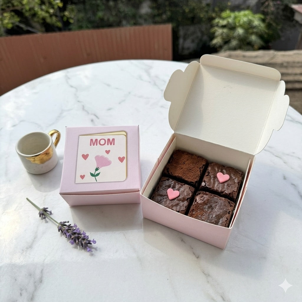 Mothers Day Single Box - single brownie , candle (10pc)