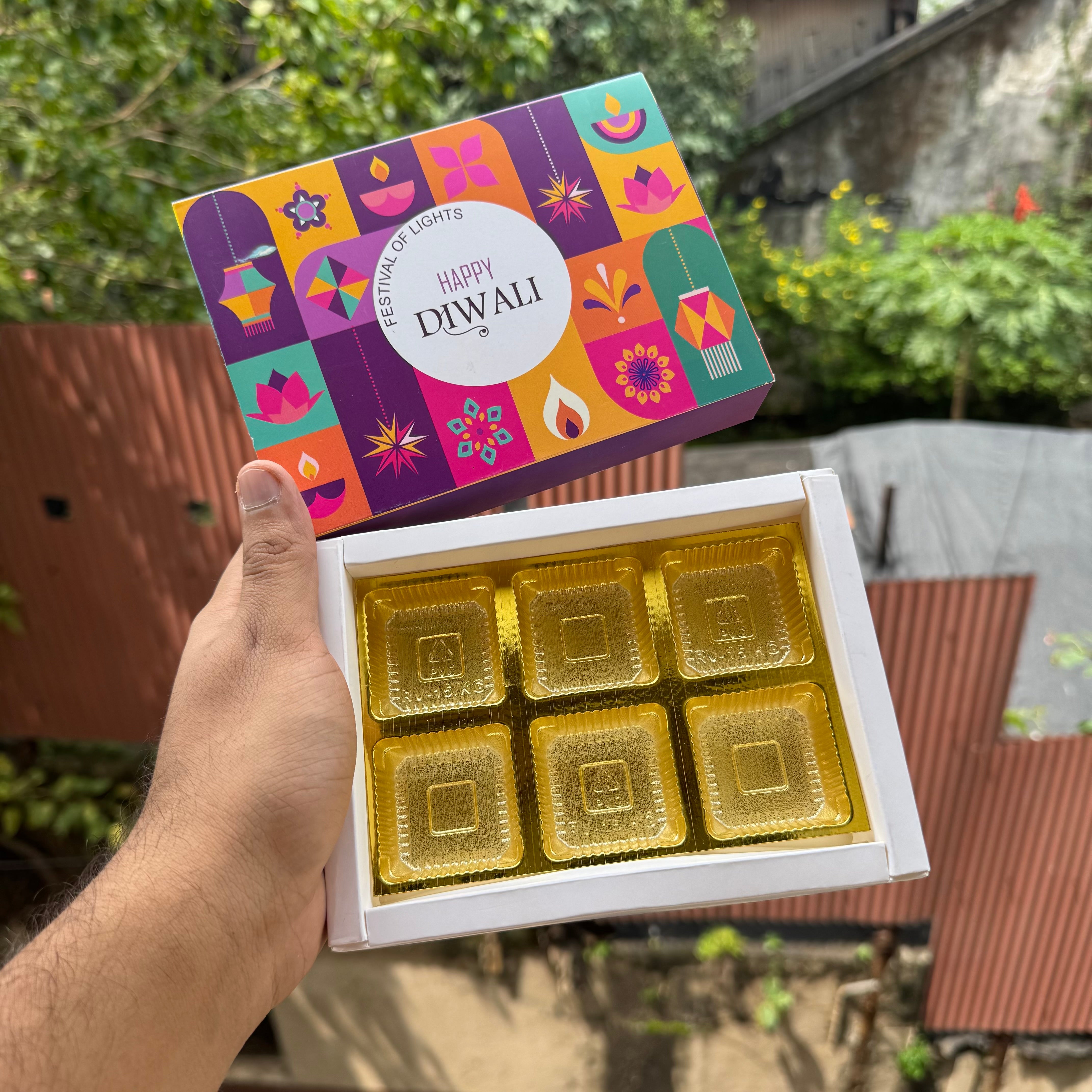 Diwali Slider Box (10pc) || 6 Cavity Size ~ Print A