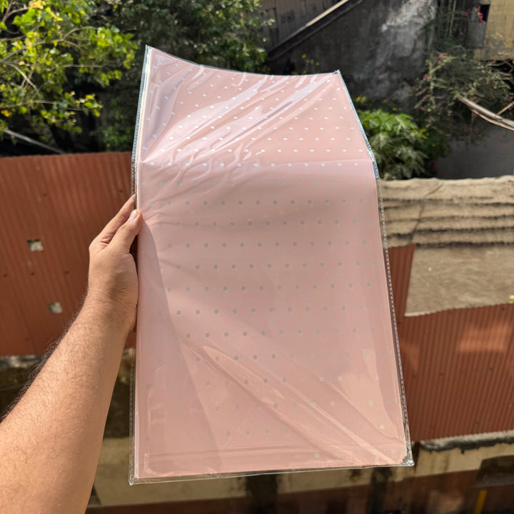 Bouquet Wrapping Sheet - Polka Dot - Peach (20 sheets)