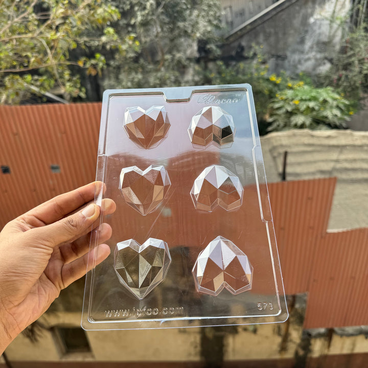 Valentine PVC Chocolate Mould 3D Heart 6in1