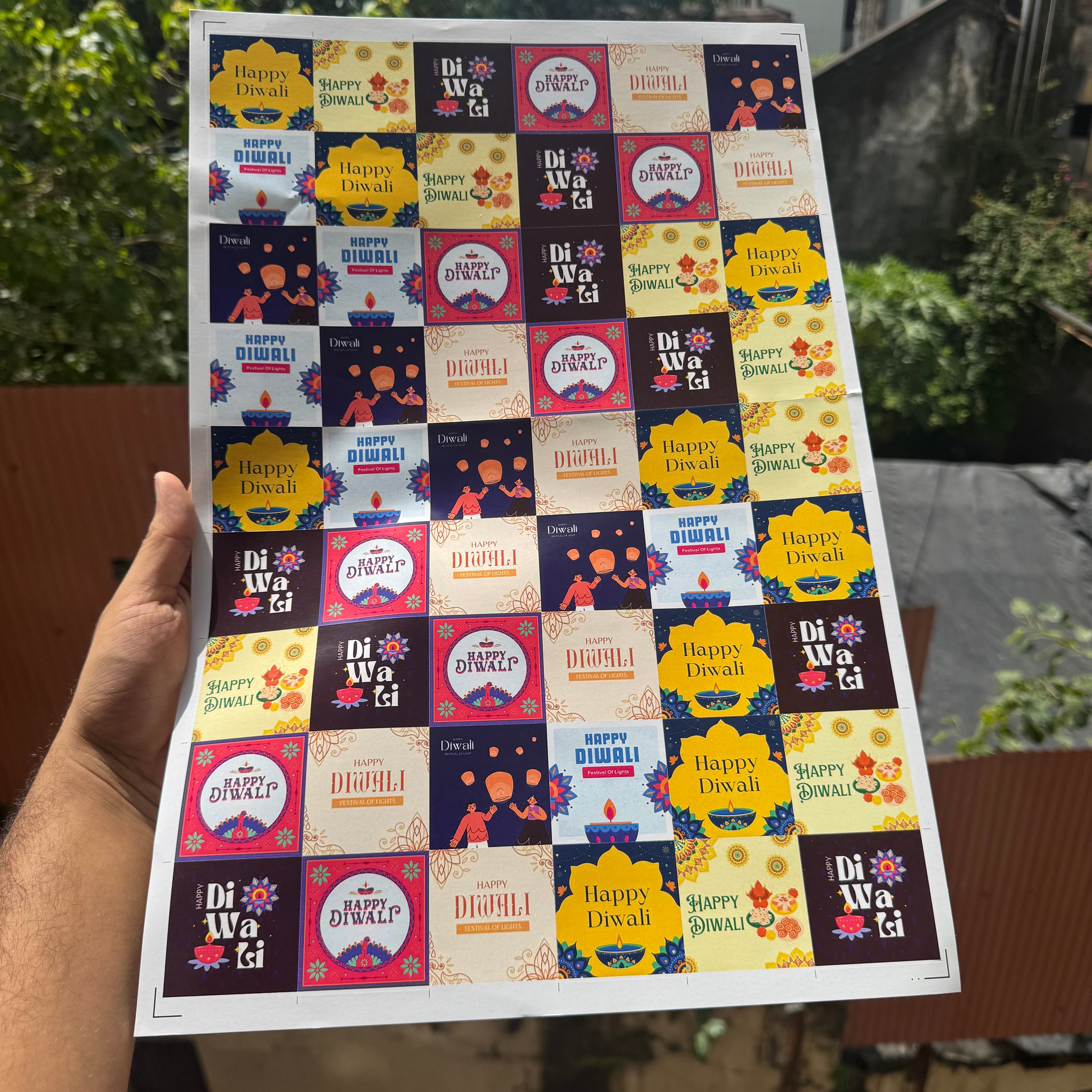Diwali Sticker Sheet Square