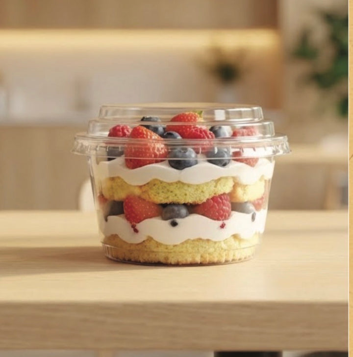 Transparent Round Dessert Container (10pc) • S 182