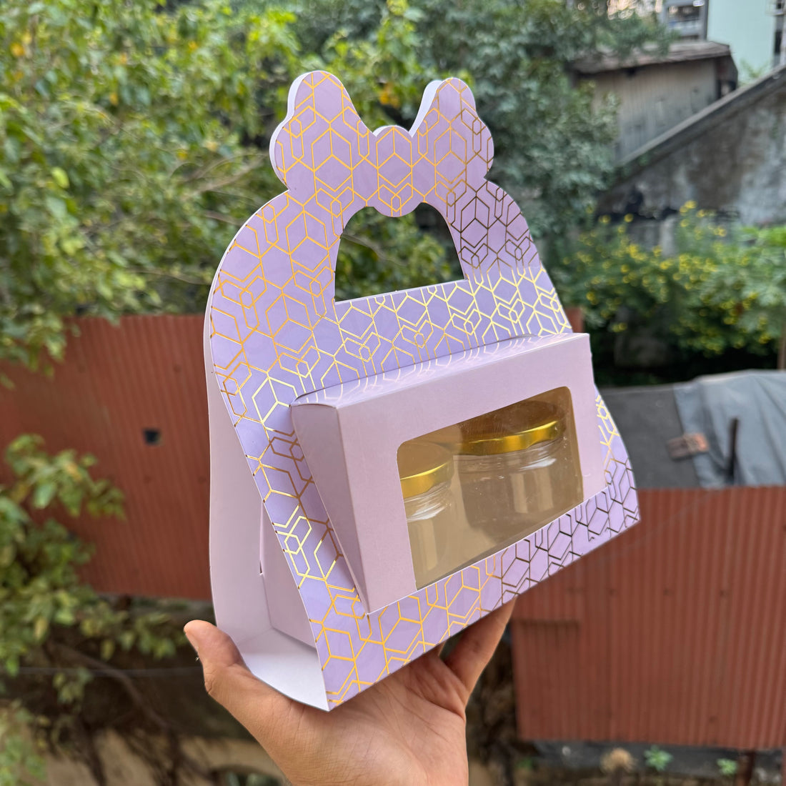 2 Jar Festive Holder (10pc) | Lilac