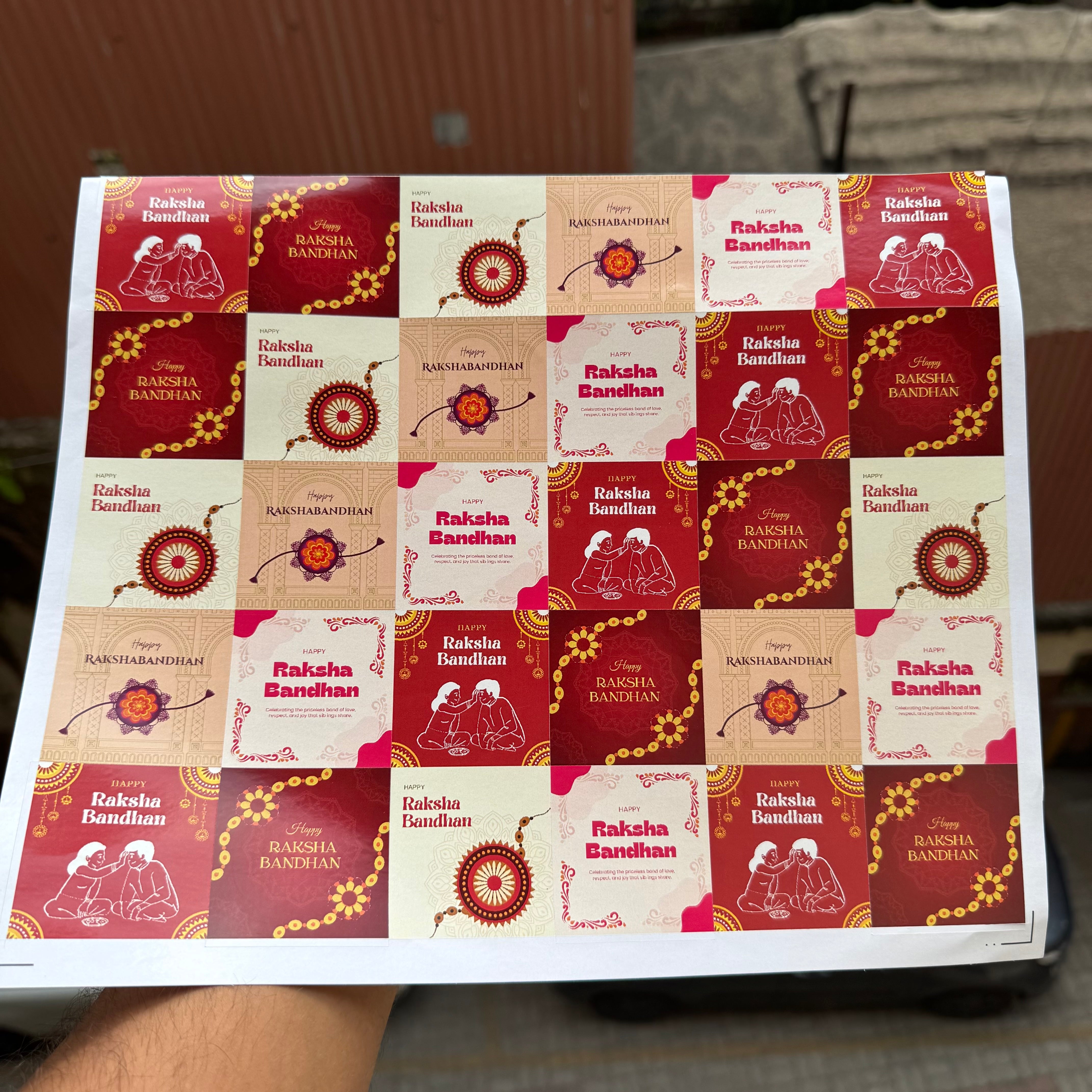 Rakhi Sticker Sheet Square (54 stickers)