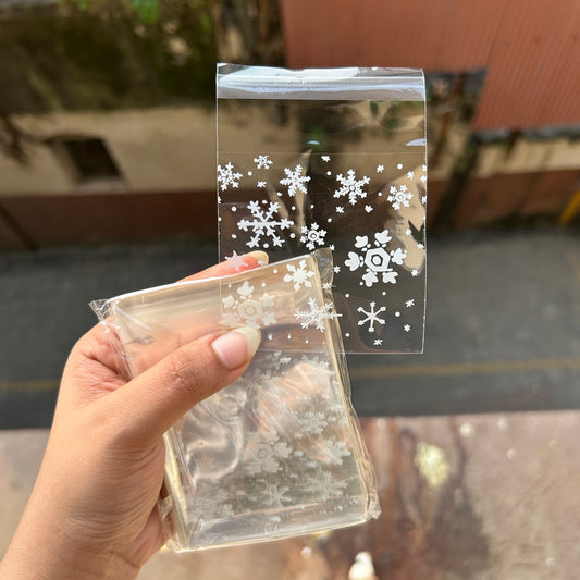 Snowflake Pouch - 3x4inch with peel and seal (100pcs approx)