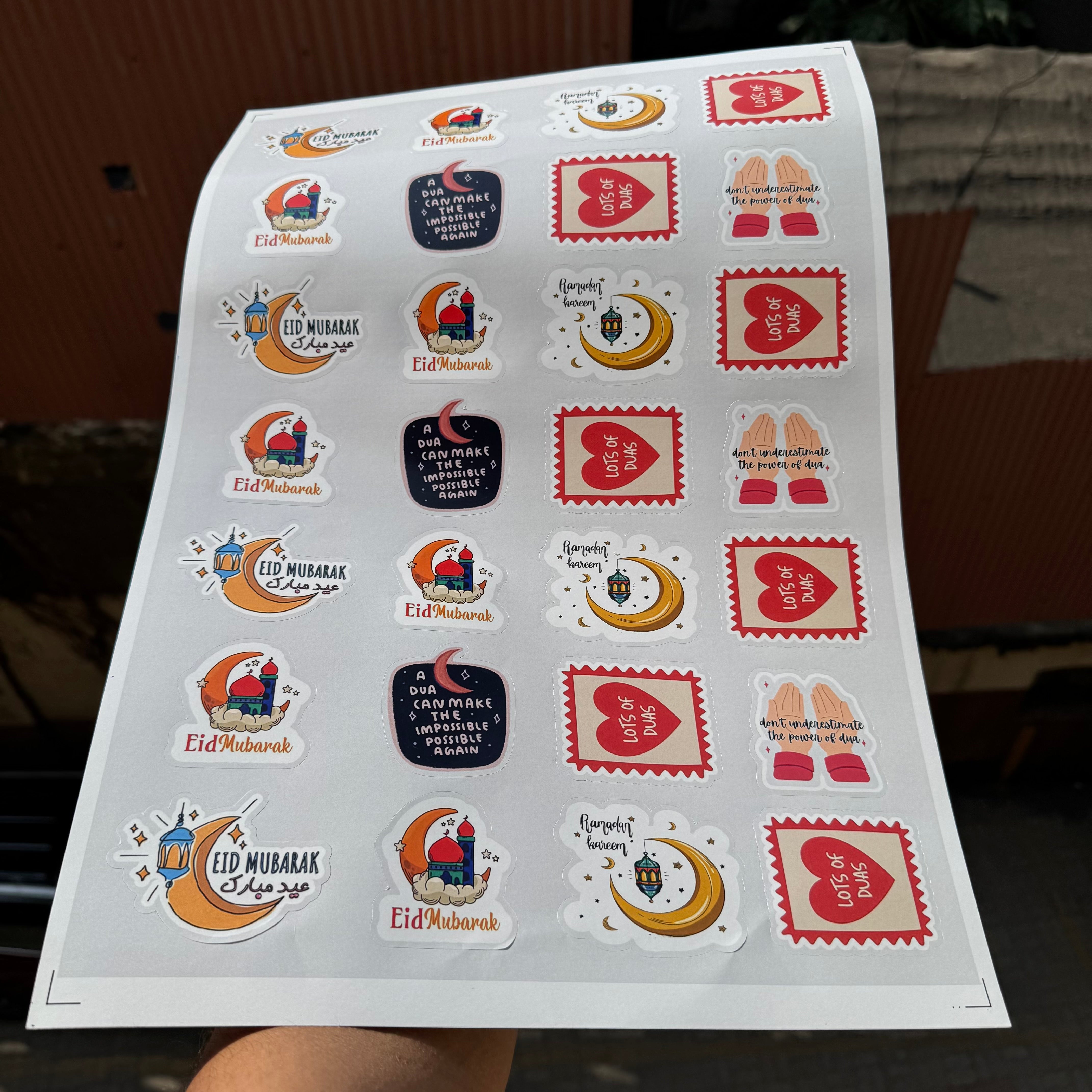 Designer Cut Premium Eid Sticker Sheet