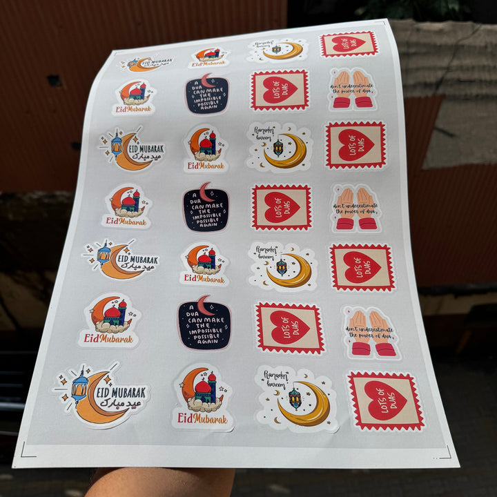 Designer Cut Premium Eid Sticker Sheet