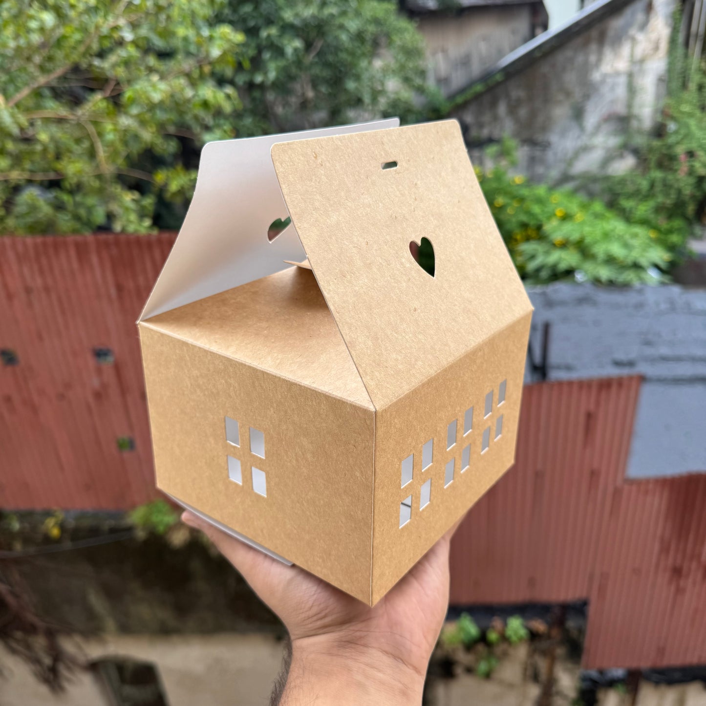 House Hamper / Tea Cake Box - Christmas Special (10pc) • Kraft - 8x8x4inch