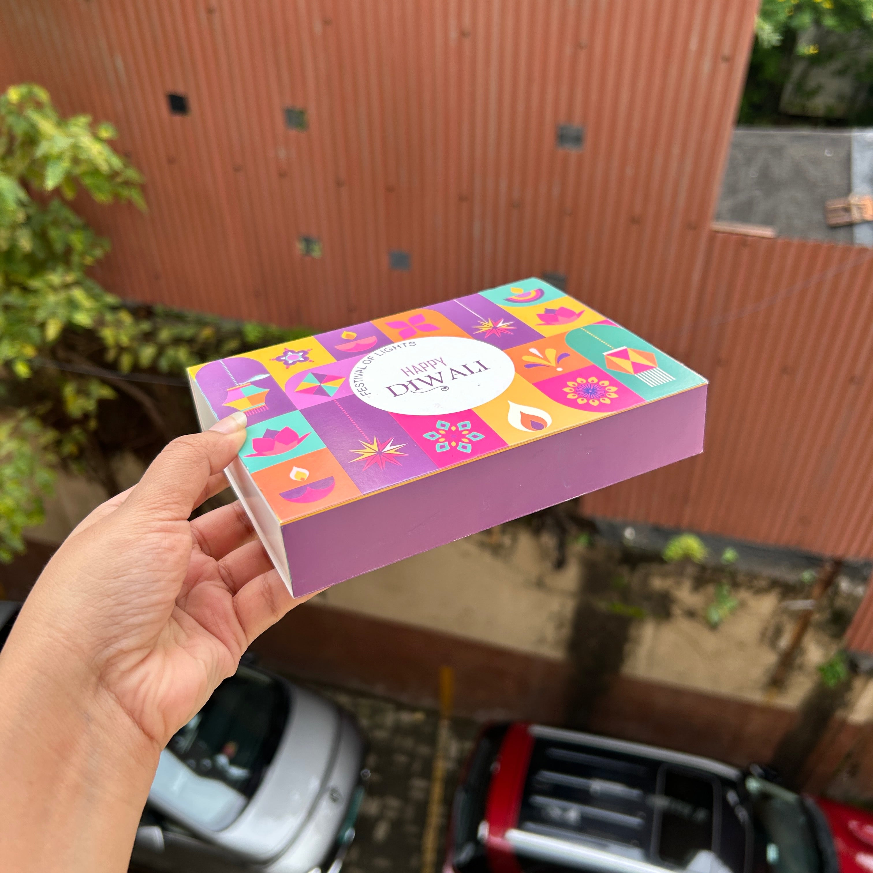 Diwali Slider Box (10pc) || 6 Cavity Size ~ Print A