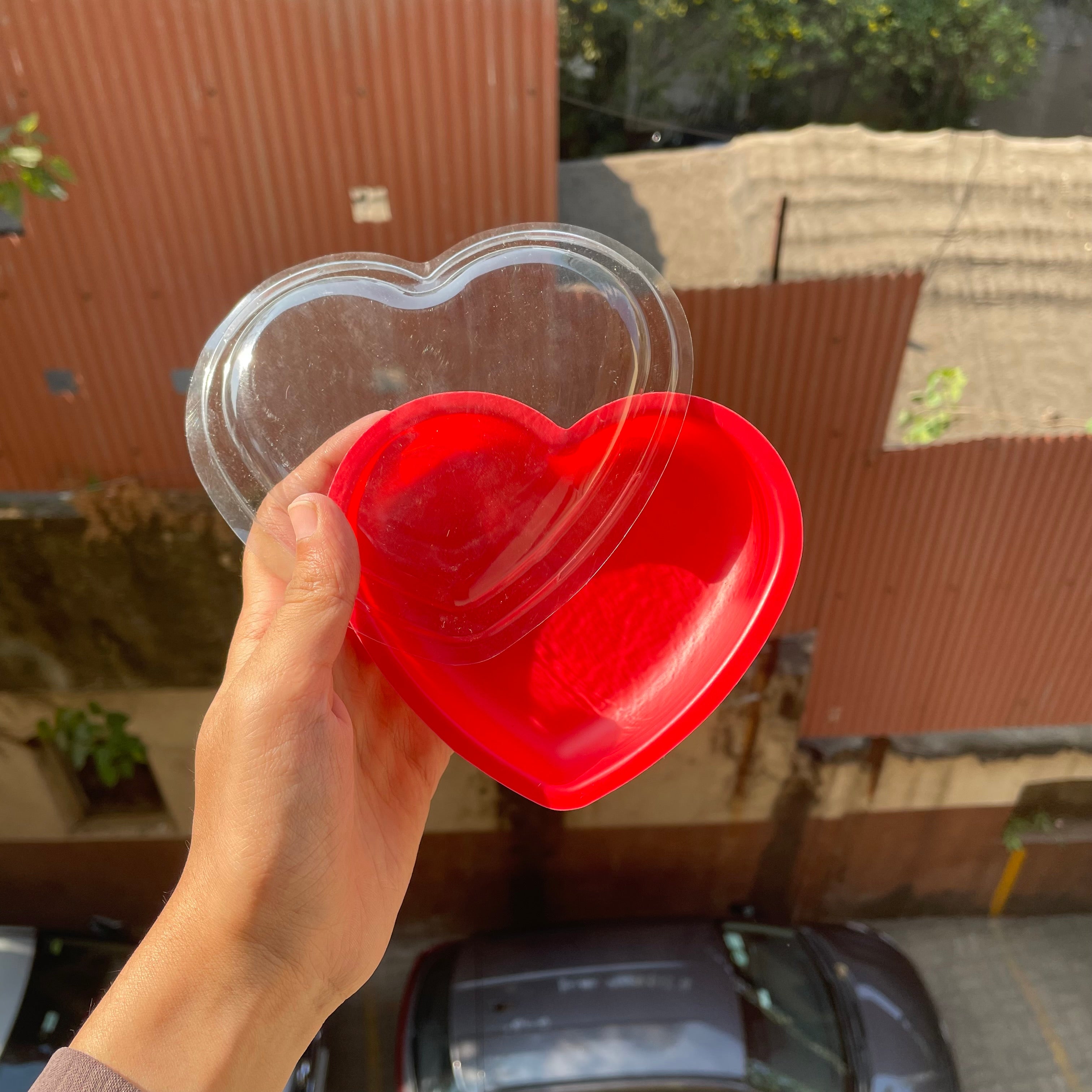 Red Heart Pvc Box With Lid 10pcs