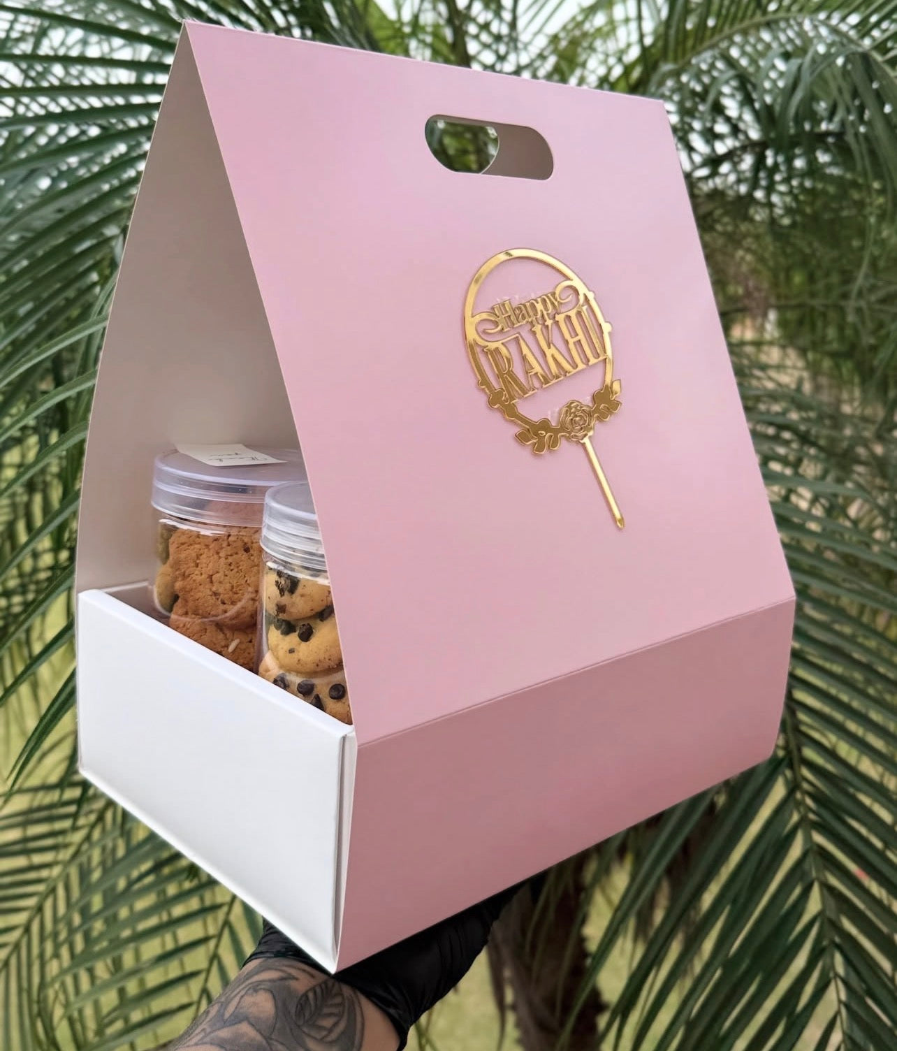 New Stylish Hamper Box With Handle (10pc) Pink