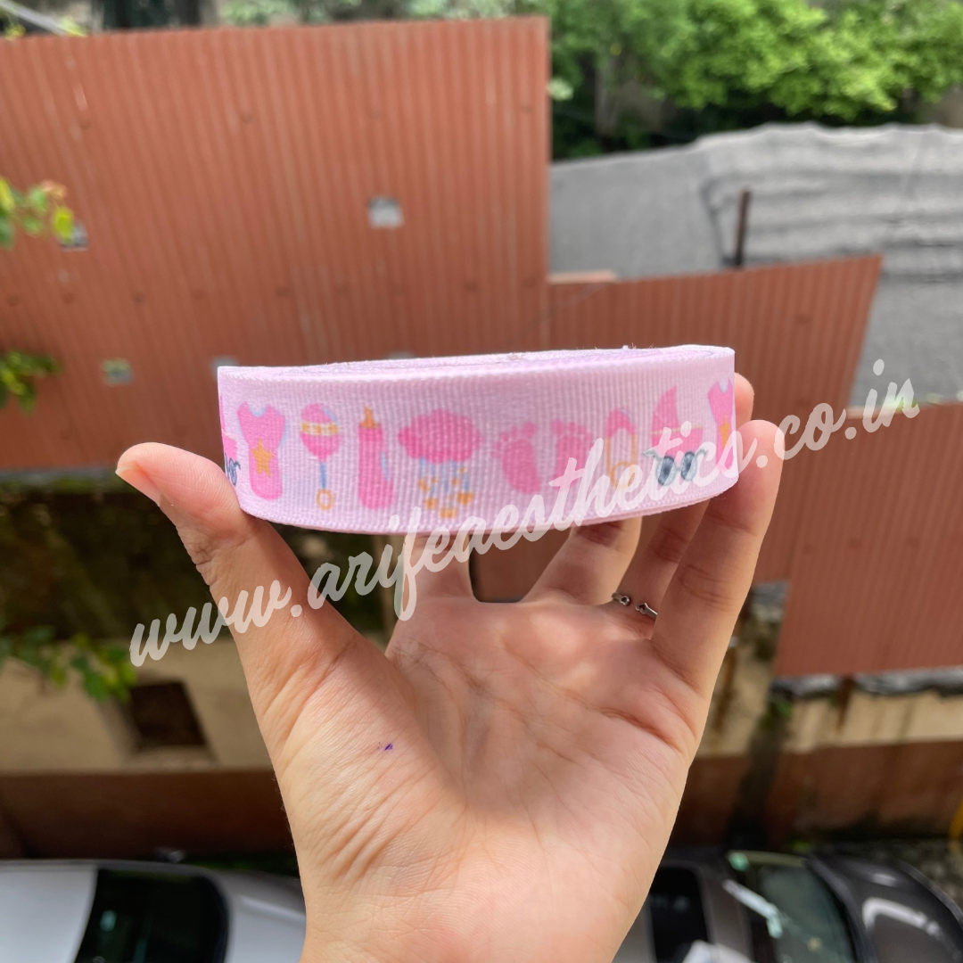 Printed its  A Girl Ribbon Roll Pink