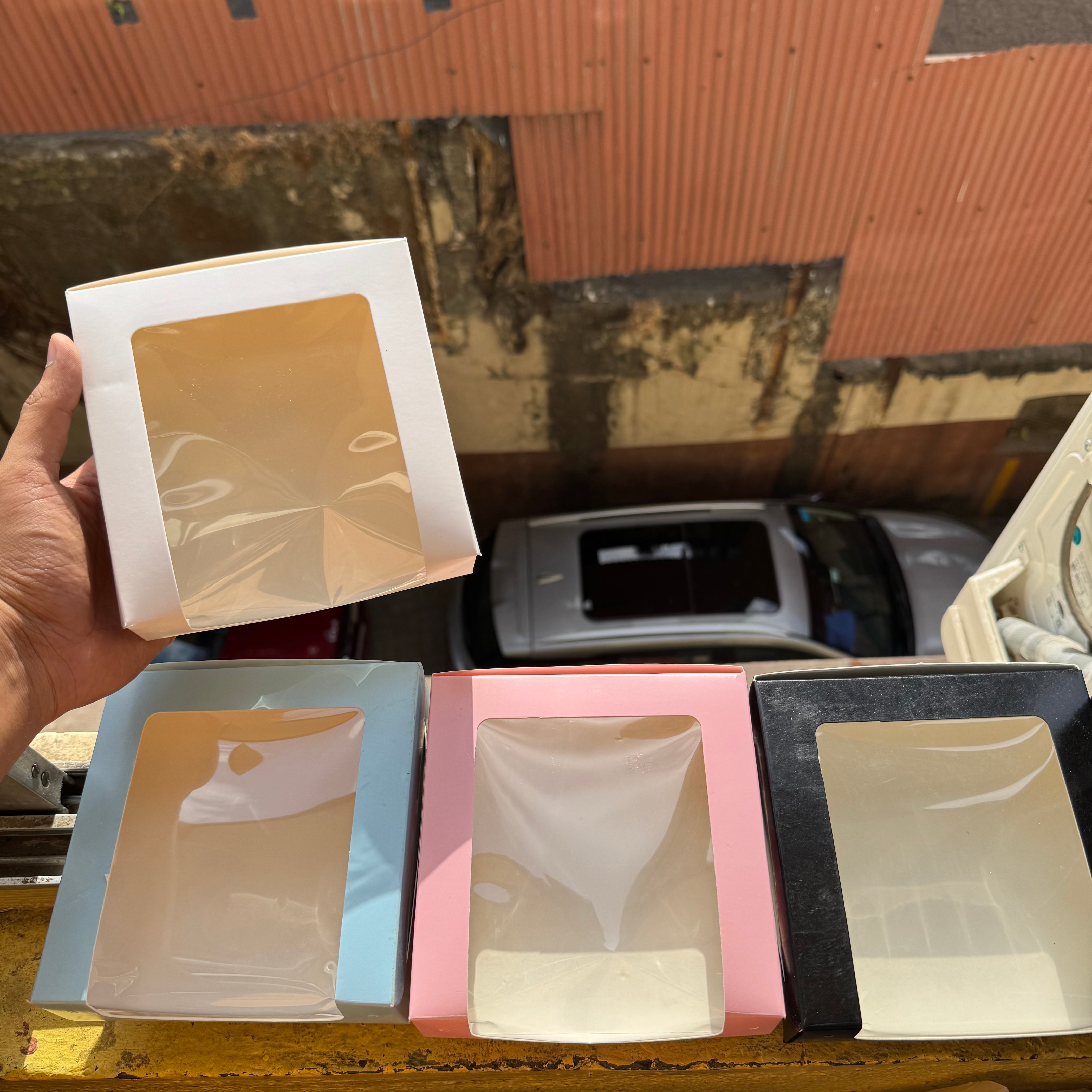 4 Brownie L Shape Window Box Pink (10pc)