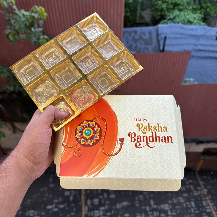 Rakhi 12 Cavity Chocolate Box (With Cavity) - 10 pc Set • 12Cavity Size