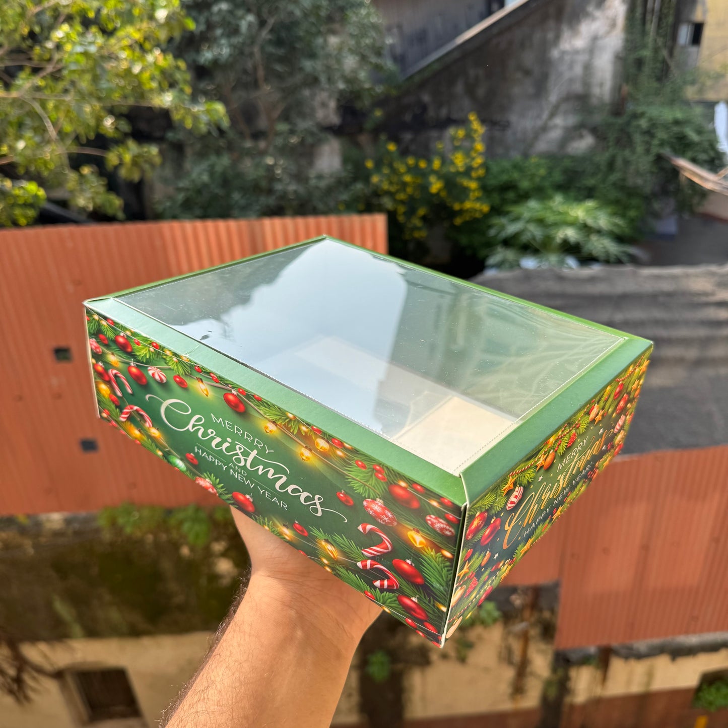 Christmas Hamper Box With Transparent Lid