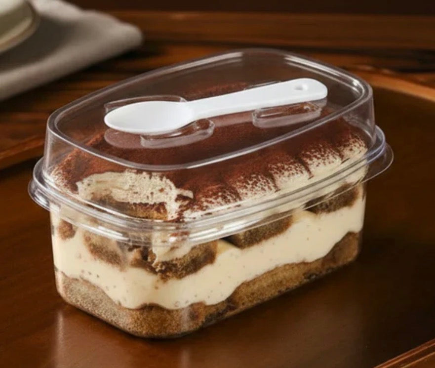 PVC Dessert Container With Spoon (10pc) •