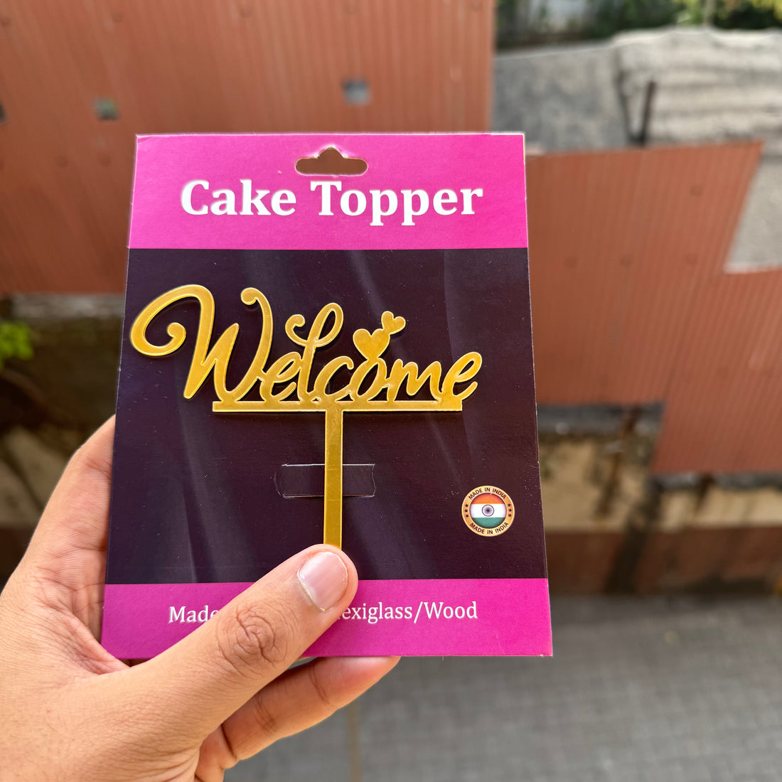 Welcome- 4inch Acrylic Cake Topper • SVN